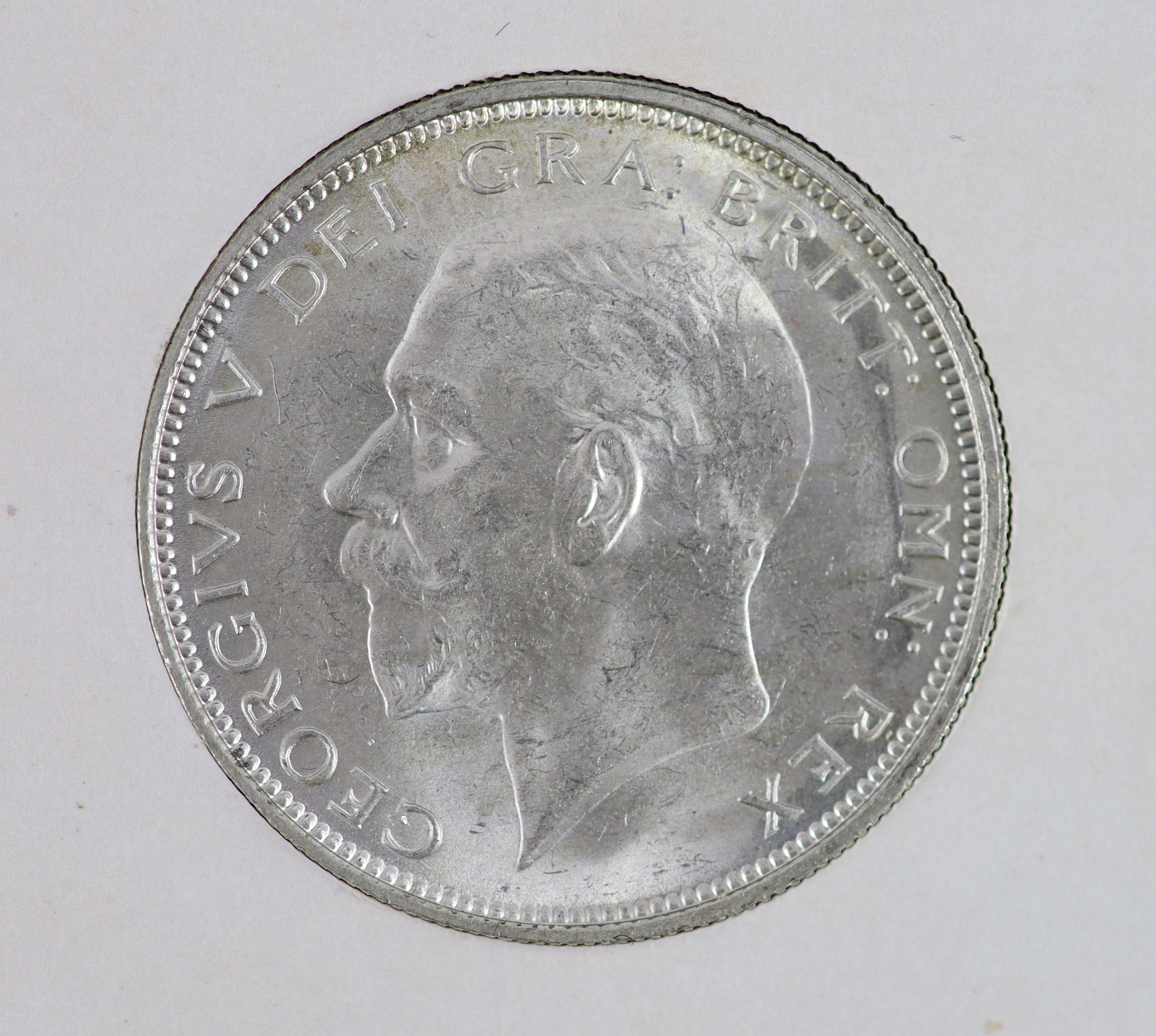 George V specimen set of seven coins, 1927, comprising 3rd coinage, halfcrown and shilling, 3rd coinage, and 4th coinage shilling, sixpence, all cleaned good VF/EF, the penny, halfpenny and farthing, toned and lustrous U